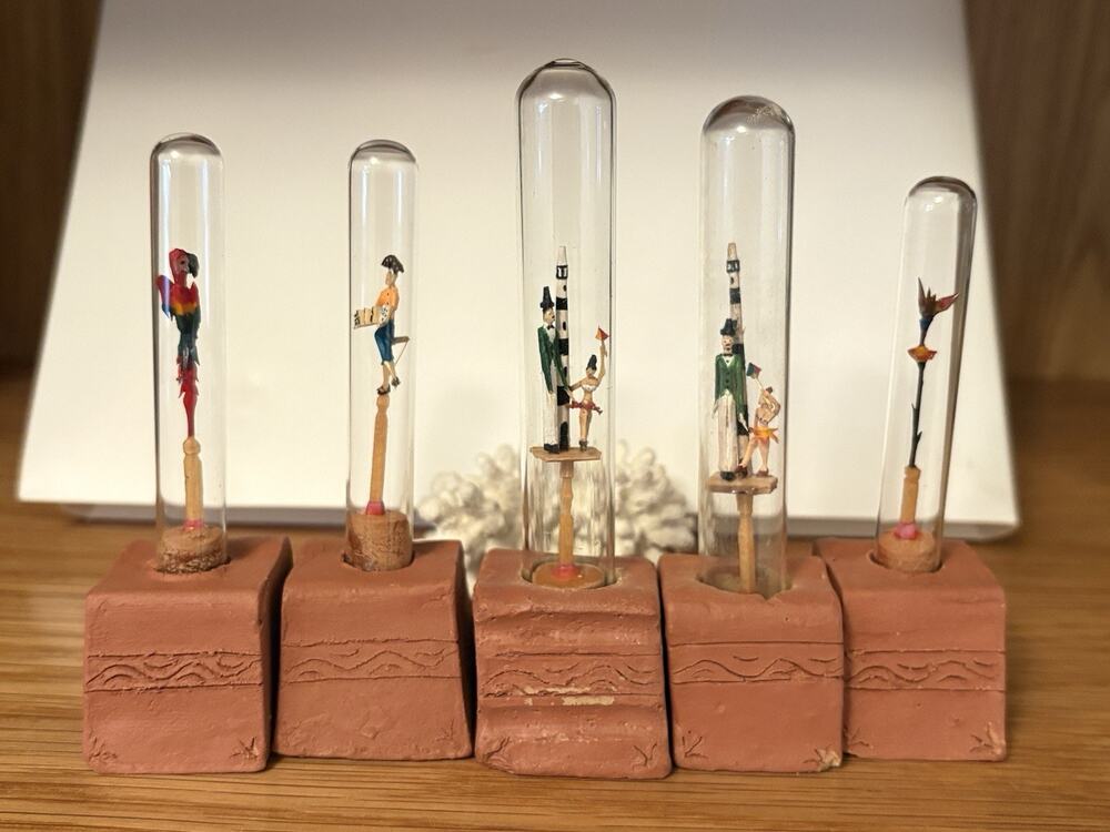 MEXICAN-STYLE MICRO TOOTHPICK CARVINGS - Brazilian Porto de Galinhas Souvenirs